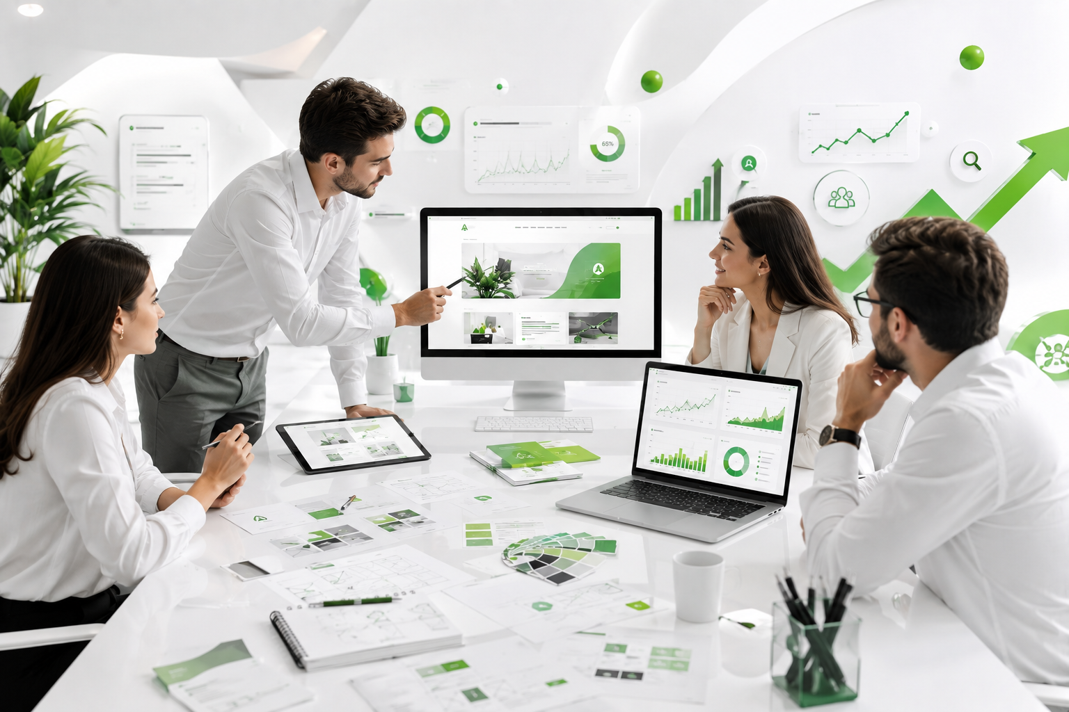 Atiq Graphics team planning digital marketing strategy